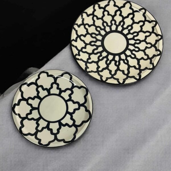 Moroccan Handcrafted Plates - Black and white - Where Elegance Meets Tradition