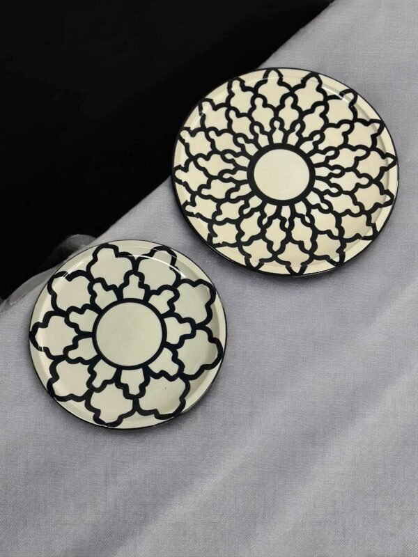 Moroccan Handcrafted Plates - Black and white - Where Elegance Meets Tradition